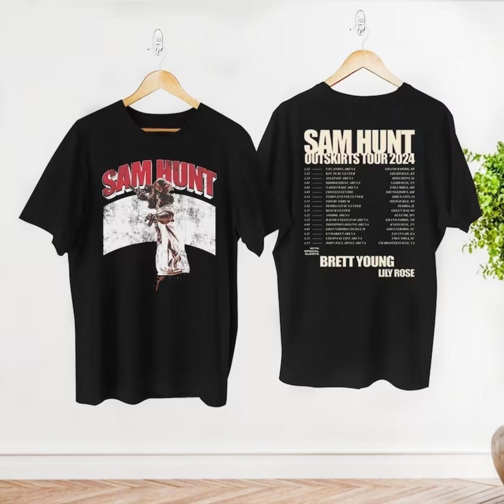 Vintage Sam Hunt 2024 Outskirts Tour 2 Sided T-Shirt, Sam Hunt Concert